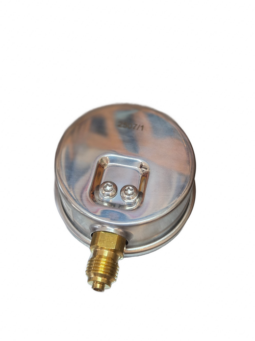 Brandstof drukmeter Carburateur 0 tot 1 Bar - Luxe versie (Glycerine RVS/Messing)