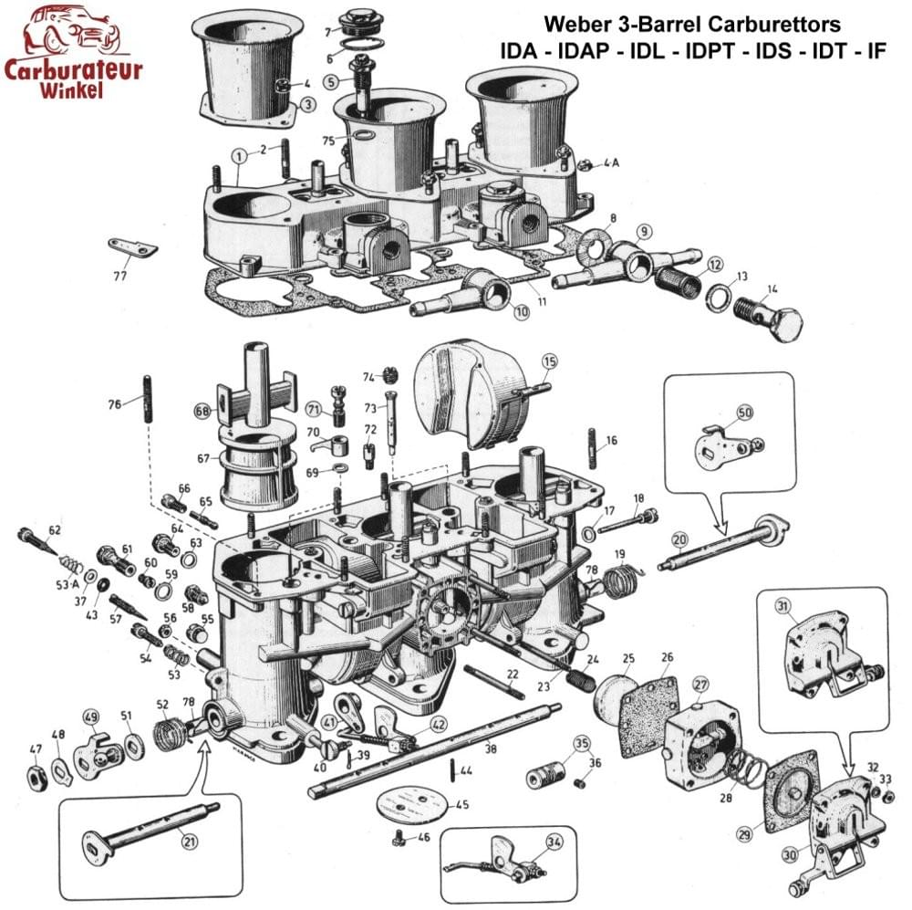 Weber 40 IDTP 3C Carburetors
